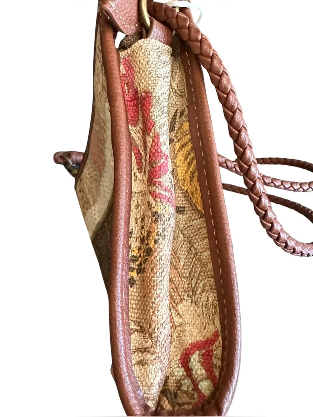 Sakroots Artist Circle Brown Woven Straw Ratan Jute Crossbody Bag NEW